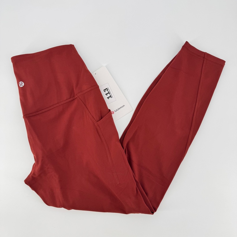 Lululemon Align HR Pant 25 Pocket Cranberry Charm Red Nulu Leggings Sz 8 LW5GHFS